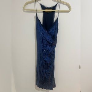 Nicole Miller Navy Blue  sequence cocktail dress